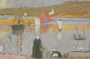 Emile Bernard Le port a oil on canvas